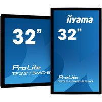 Black iiyama ProLite TF3215MC-B2AG monitor, 31.5-inch, with blue screen displaying "32" and model name.