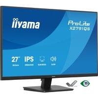 Black iiyama ProLite X2791QS-B1 monitor, 27-inch, slim bezel, 2560x1440 resolution, IPS display, on a rectangular stand.
