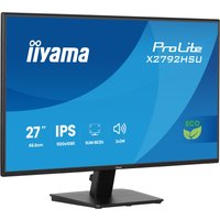 Black iiyama ProLite X2792HSU-B1 27" monitor, slim bezel, Full HD LED display, rectangular stand.