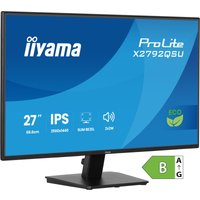27" iiyama ProLite X2792QSU-B1 monitor, slim black bezel, 2560x1440 resolution, IPS display, eco-friendly rating.