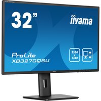 Black Iiyama ProLite monitor, 31.5", Quad HD 2560x1440, LED display, sleek design with adjustable stand.