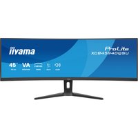 Iiyama ProLite XCB4594DQSU-B1 monitor, 44.5" curved screen, 5120x1440 Dual QHD, black frame, sleek stand.