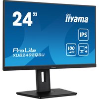 Black Iiyama ProLite monitor, 23.8" Quad HD, slim bezels, adjustable stand, with IPS and 100Hz features on screen.