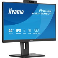 Black Iiyama XUB2490HSUH-B2 monitor, 23.8" Full HD LED, slim bezels, adjustable stand, built-in webcam.