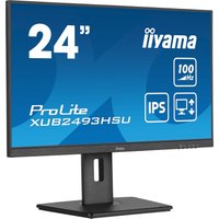 Black Iiyama XUB2493HSU-B7 monitor, 23.8" Full HD LED, slim bezels, adjustable stand, 1920x1080 resolution.