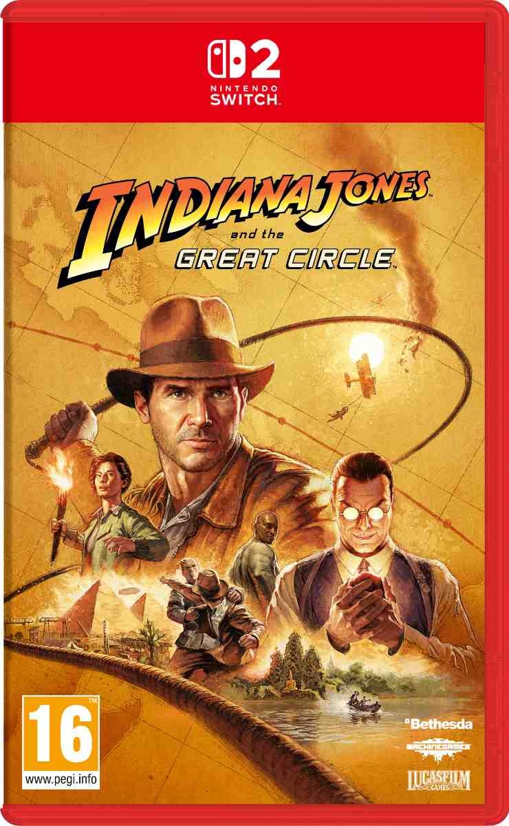 Cover art features Indiana Jones in a tan jacket and fedora, holding a whip, with a dramatic yellow and orange background, showcasing adventure elements like explosions and artifacts.