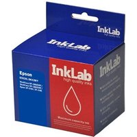 InkLab E502XLMULTI printer ink refill box, blue and red design with droplet icon and branding.