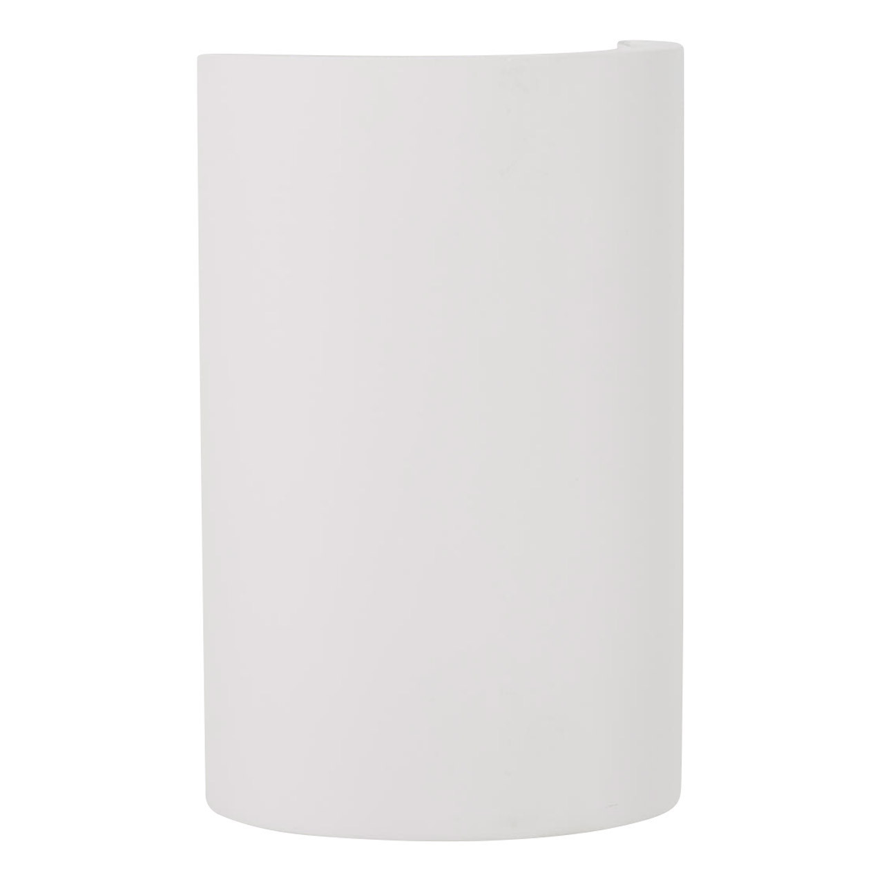 White cylindrical wall light with a smooth finish, designed for up/down illumination, featuring a minimalist style suitable for painting.