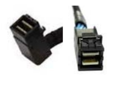 Black 0.65 m Intel AXXCBL650HDHRT Serial Attached SCSI (SAS) cable featuring two distinct connectors, designed for high-speed data transfer.