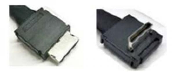 Black 0.7 m Intel AXXCBL700CVCR Serial Attached SCSI (SAS) cable featuring robust connectors with a metallic finish and a sturdy, flexible design for reliable data transfer.