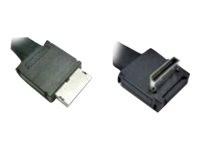 Black 0.8-meter Intel AXXCBL800CVCR Serial Attached SCSI (SAS) cable featuring sturdy connectors with a smooth finish and a compact design for reliable data transmission.