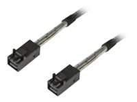 Black and silver 0.95-meter Serial Attached SCSI (SAS) cable with two connectors, featuring a durable design for reliable data transfer.