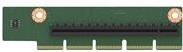 Green printed circuit board with a black slot connector and four gold mounting holes, labeled "Intel CYP1URISER1STD," designed for expanding slots in computer systems.