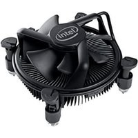 Intel K69237-001 black processor air cooler with fan blades, circular heatsink, and four mounting pins