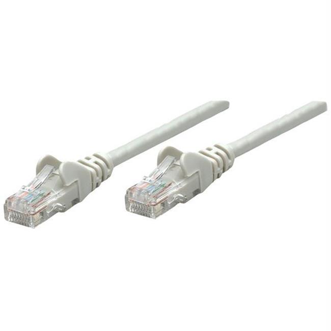 Grey 3m Cat5e network patch cable with CCA U/UTP PVC material, featuring snagless booted design and gold-plated RJ45 contacts on both ends.