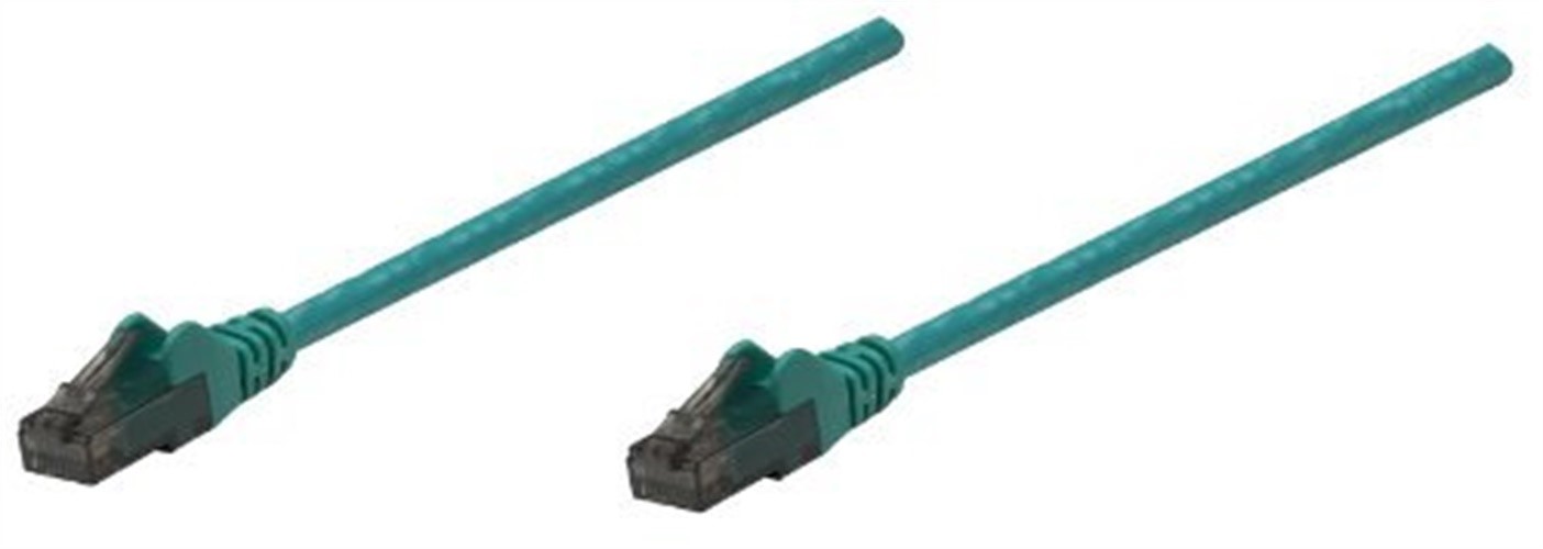 Green 1.5m Cat6 network patch cable with CCA material, U/UTP configuration, PVC insulation, and RJ connectors on both ends.