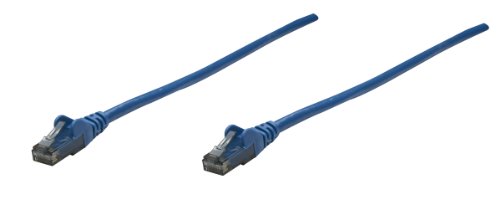 Blue 10m Cat6 network patch cable with CCA material, U/UTP configuration, PVC insulation, and RJ45 connectors on both ends.