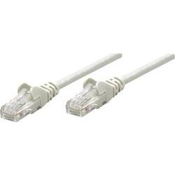 Grey Intellinet Cat6 network patch cable, 20m long, featuring CCA material, U/UTP design, PVC insulation, and RJ45 connectors on both ends.