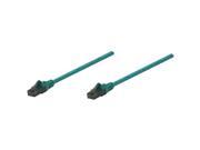 Green 3m Intellinet Cat6 network patch cable with CCA material, U/UTP configuration, PVC insulation, and RJ45 connectors on both ends.