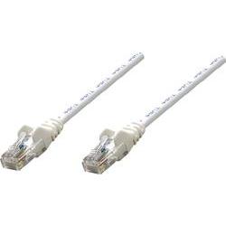 White Intellinet Cat6 network patch cable, 3 meters long, made of copper with S/FTP shielding, featuring clear connectors on both ends.