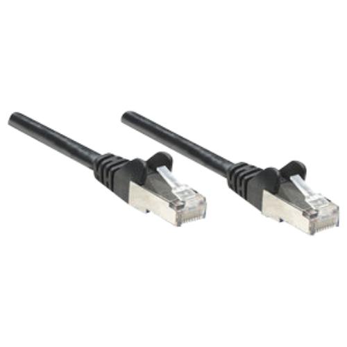 Black 5m Cat6 network patch cable with CCA material, U/UTP design, snagless booted connectors, and gold-plated RJ45 contacts, packaged in a polybag.