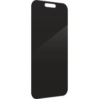 InvisibleShield Glass Elite Privacy Screen Protector, black, curved edges, cutout for iPhone 17 Pro Max camera.
