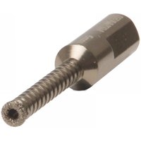 Irwin® 7mm diamond drill bit, silver with textured cylindrical tip and engraved branding on the shaft.