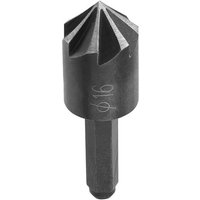 Black Irwin hex countersink 13mm with fluted tip and hexagonal shank.