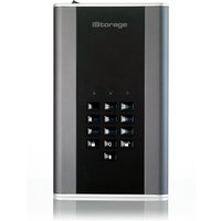 Black and silver iStorage diskAshur DT² HDD with keypad and secure encryption features.