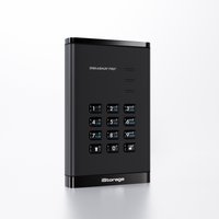 Black iStorage diskAshur PRO³ 2TB HDD with numeric keypad, sleek design, and secure encryption features.
