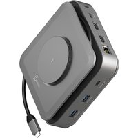 Space grey j5create USB-C dock with dual 4K HDMI ports, Ethernet, and multiple USB ports.