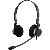 Black Jabra Biz 2300 Duo USB-C UC headset with cushioned ear pads and adjustable boom microphone.
