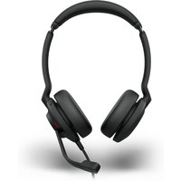 Black Jabra Evolve2 30 SE wired headset with cushioned ear cups, adjustable headband, and attached microphone.