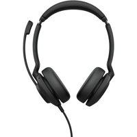 Black Jabra Evolve2 30 Stereo USB-C headset with cushioned ear cups and adjustable boom microphone.