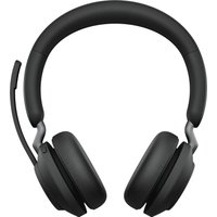 Black Jabra Evolve2 65 USB-C stereo headset with cushioned ear cups and adjustable boom microphone.