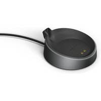 Black Jabra Evolve2 75 Deskstand USB-A with round base, cable, and charging pins.