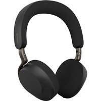 Black Jabra Evolve3 75 headset with cushioned ear cups and adjustable headband, featuring sleek, modern design.