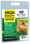 Magenta remanufactured ink cartridge by Jet Tec, featuring a bright yellow and green packaging with a cat image, labeled as a replacement for Hewlett Packard 11.
