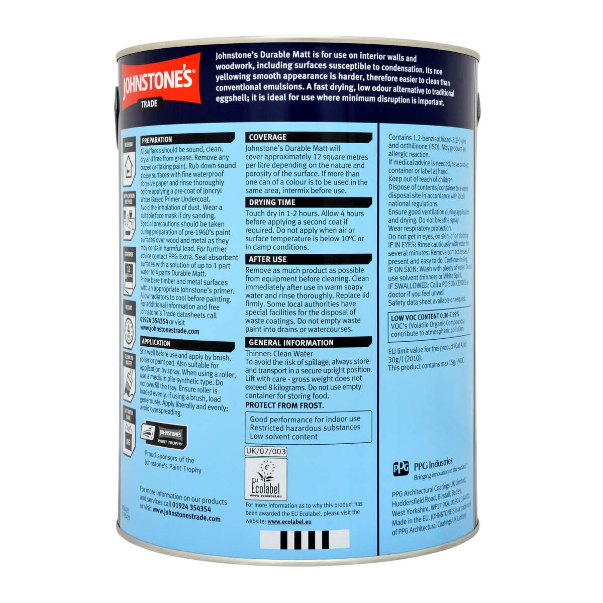 Johnstone's Trade Magnolia Acrylic Durable Matt Paint 5L - image 2