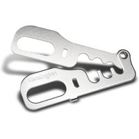 "Kensington CableSaver Desk Mount Security Anchor, silver metal with multiple slots and rounded edges"