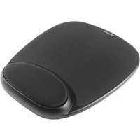 Black Kensington Comfort Gel Mouse Pad with ergonomic wrist rest and smooth surface.