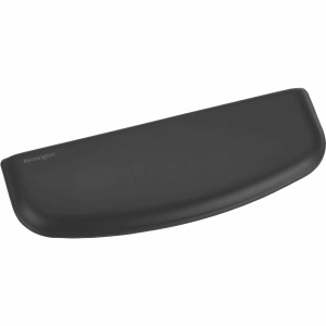 Black ErgoSoft gel wrist support mat with a smooth surface and non-slip base, designed for comfort during typing or gaming.