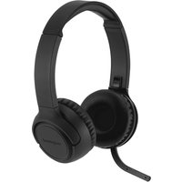 Black Kensington H1050 EQ Bluetooth on-ear headset with padded ear cups and adjustable headband, featuring a boom mic.
