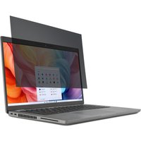 Kensington privacy screen filter for 13.3" laptop, semi-transparent, dark tint, rectangular shape, attached to screen.