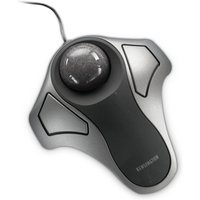 Gray and black Kensington Orbit Optical Trackball with ergonomic design and central trackball.