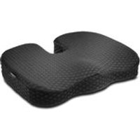Black Kensington Premium Cool Gel Seat Cushion with ergonomic U-shape and textured cover.