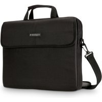 Black Kensington 15.6'' laptop sleeve with handle, shoulder strap, and front flap pocket.