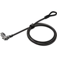 Black Kensington Slim NanoSaver combination laptop lock with coiled cable and silver lock head.