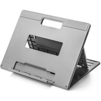 Gray Kensington SmartFit Easy Riser Go, adjustable ergonomic laptop stand with handle and ventilation slots.