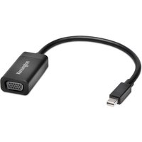 Black Kensington VM1000 Mini Display Port to VGA Adapter with short cable and VGA connector.